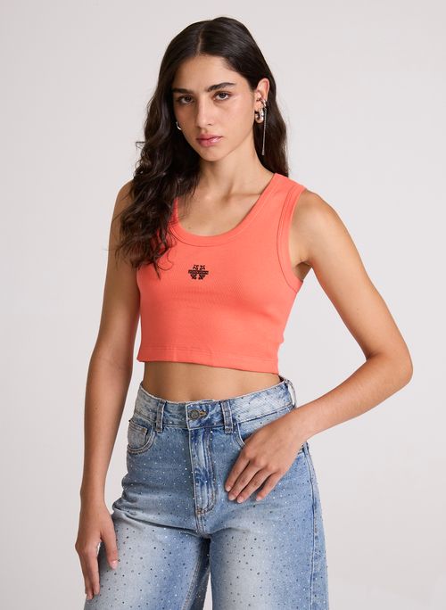 Regata Cropped Justa Transfer Laranja John John Feminina