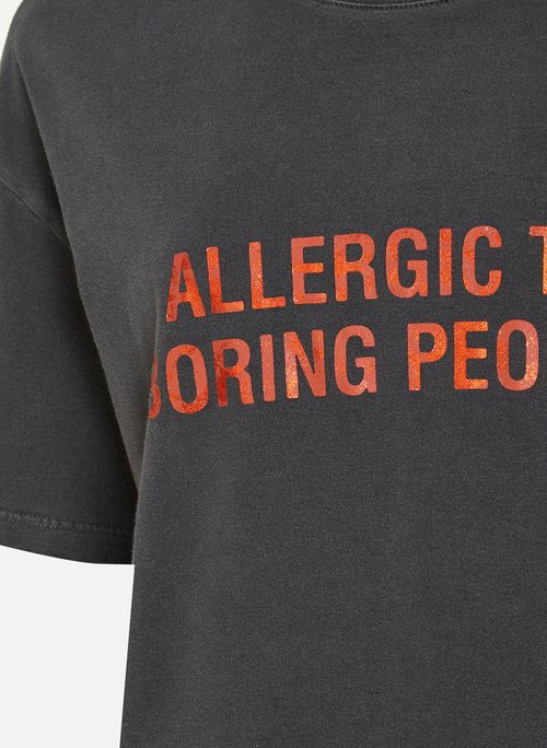 Camiseta Ampla Boring People Chumbo John John Feminina