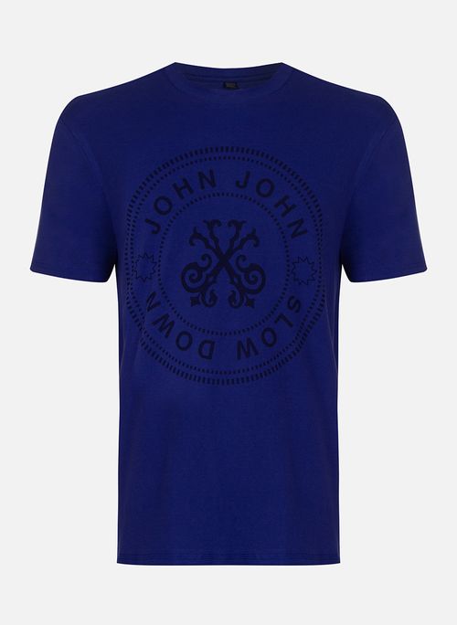 Camiseta Slim Fit Slow Down Azul John John Masculina