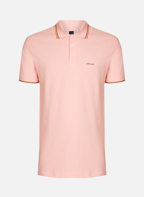 Polo Regular Fit 2 Lines Laranja Claro John John Masculina