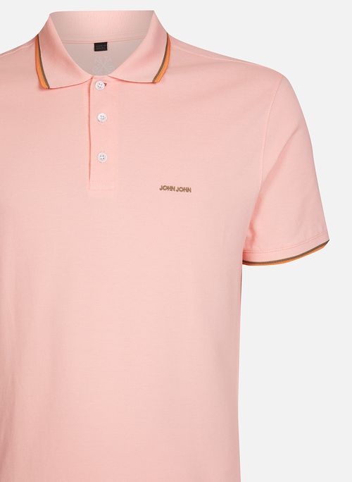 Polo Regular Fit 2 Lines Laranja Claro John John Masculina