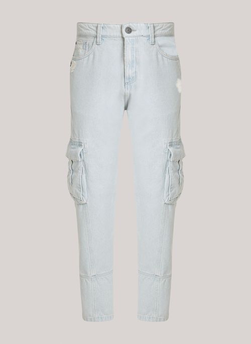 Calça Jeans Straight Cargo Sirena John John Masculina
