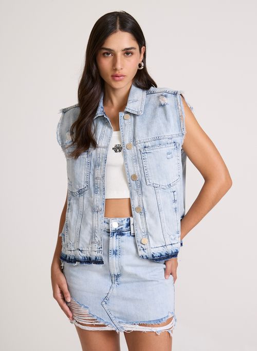 Colete Jeans Tulum John John Feminino