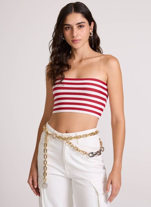Top Justo Sasha Red John John Feminino