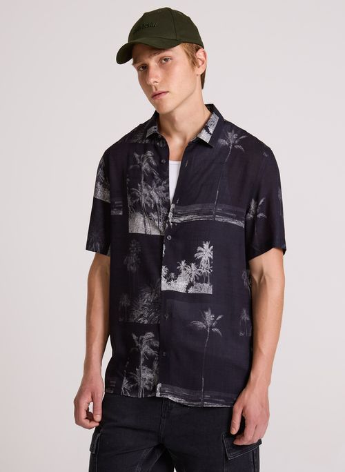 Camisa Regular Fit Night Palms John John Masculina