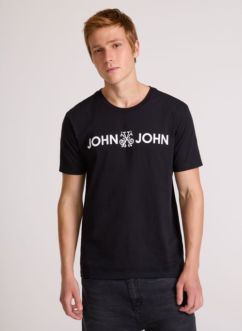 Camiseta Regular Fit Basic Preto John John Masculina