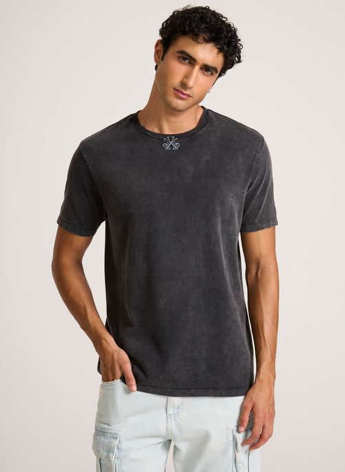 Camiseta Regular Fit John Strass Black John John Masculina