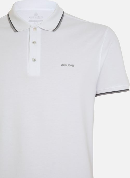 Polo Regular 2 Lines Branca John John Masculina