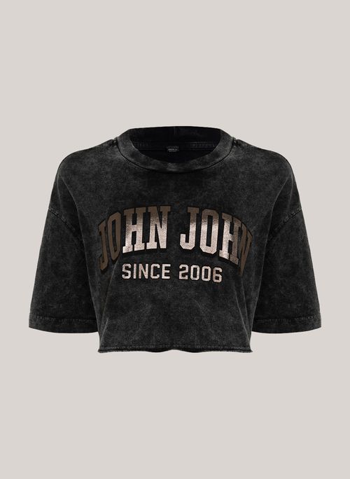 Camiseta Cropped Logo Sport John John Feminina