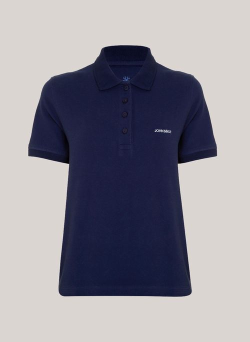 Blusa Polo Justa Basic Marinho John John Feminina