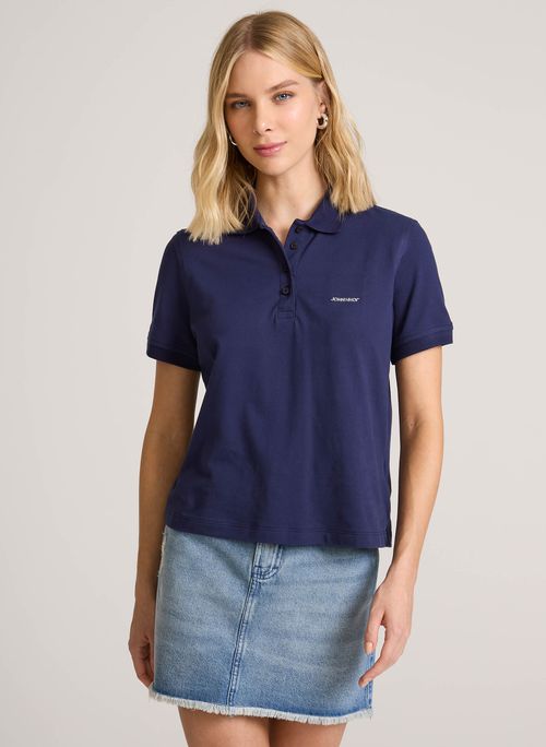 Blusa Polo Justa Basic Marinho John John Feminina