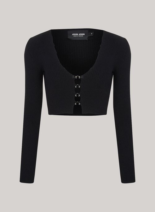 Blusa Cropped Talby Black John John Feminina