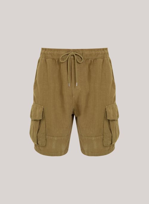 Bermuda Cargo Linen Camel John John Masculina