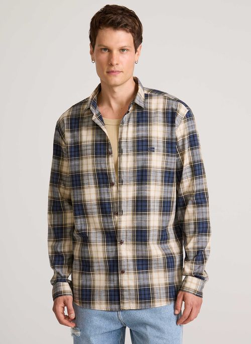 Camisa Relaxed Fit Blue Square John John Masculina