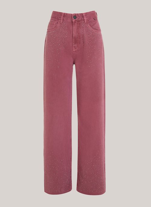 Calça Wide Leg Hot Fix John John Feminina