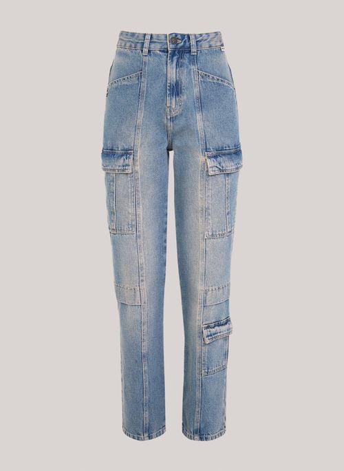 Calça Jeans Cargo New Wide Cargo Detroit John John Feminina