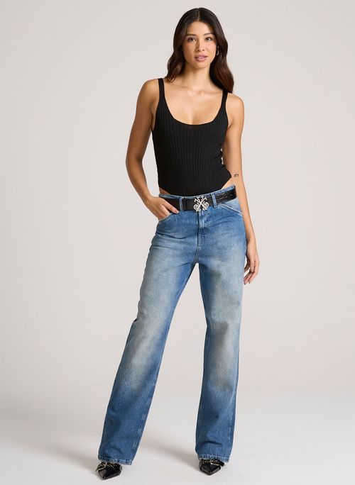 Calça Jeans Wide Leg Light Blue John John Feminina