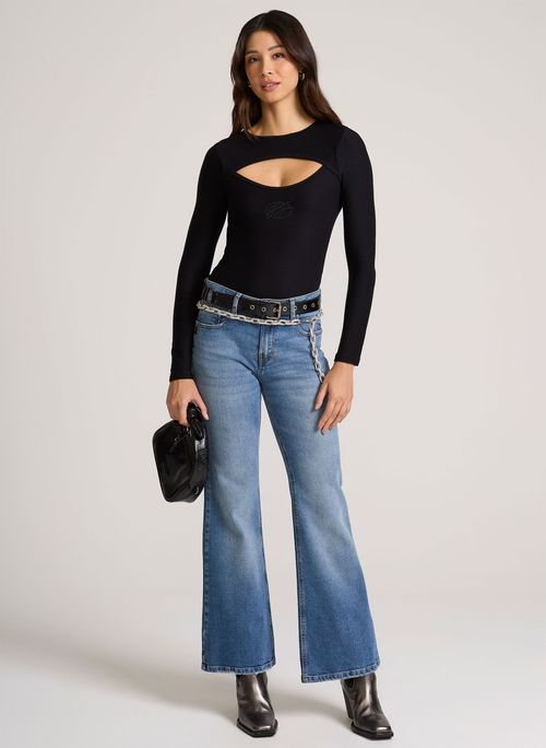 Calça Jeans Comfort Bordado John John Feminina