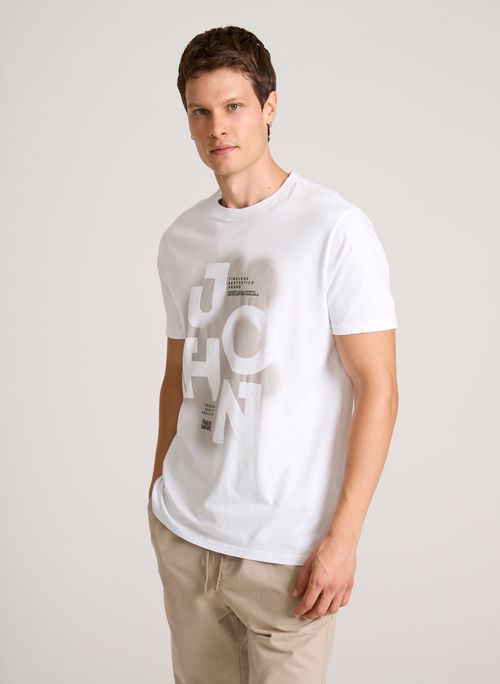 Camiseta Regular Fit Timeless Brand White John John Masculina