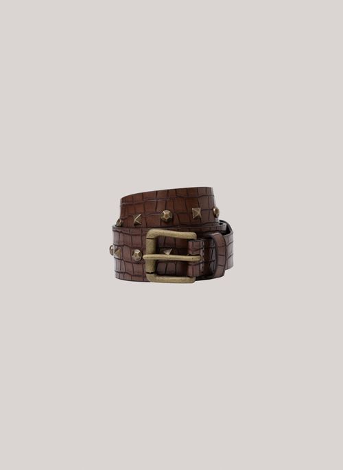 Cinto JJ Studded Brown John John Feminino