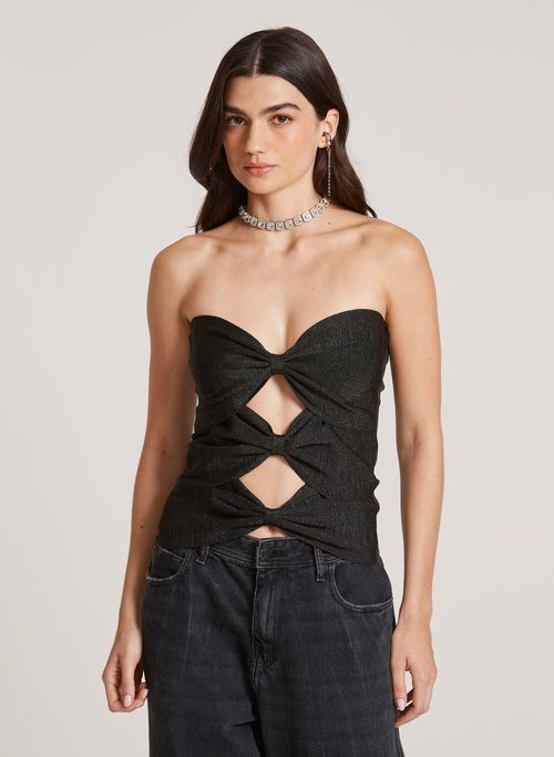 Top Justo Kinney Black John John Feminino