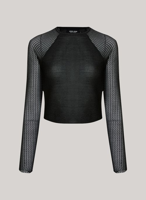 Blusa Cropped Anthonya Black John John Feminina
