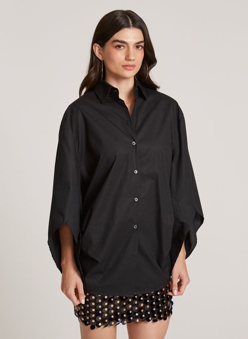 Camisa Ampla Helo Black John John Feminina