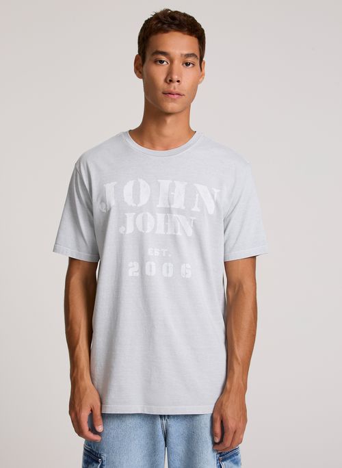 Camiseta Regular Fit Washed Militar John John Masculina