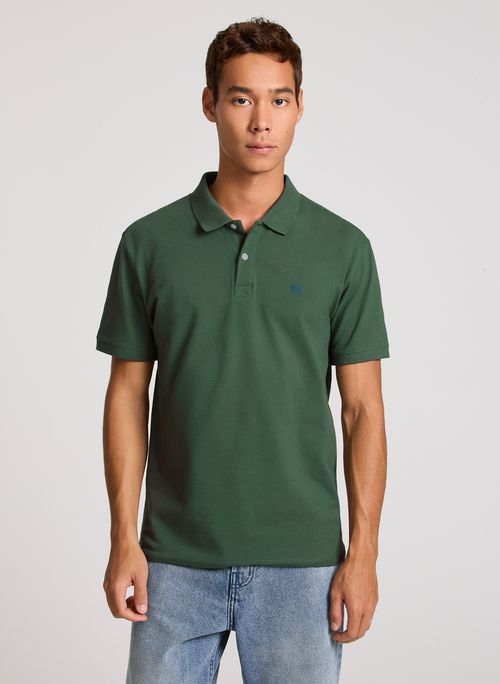 Polo Slim Fit New Way Verde John John Masculina