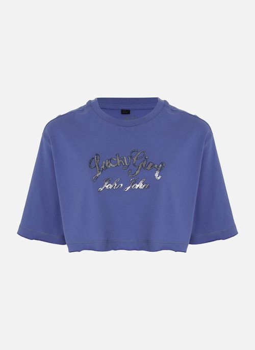 Camiseta Cropped Lucky Girl John John Feminina
