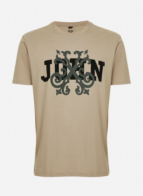 Camiseta Regular Fit John Brasão Caqui John John Masculina