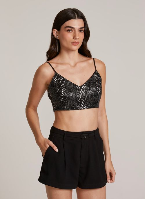 Blusa Cropped Narrow John John Feminina