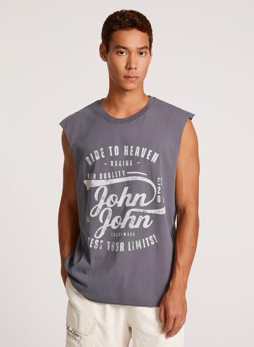 Regata Relaxed Fit Test Your Limits Cinza John John Masculina