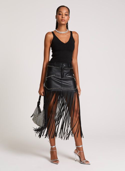 Saia Justa Fringe John John Feminina