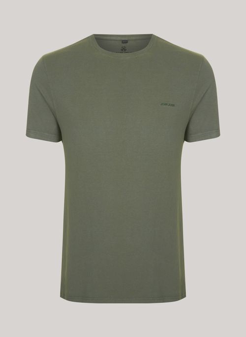 Camiseta Slim Fit John Clean Verde Escuro John John Masculina