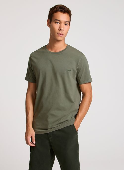 Camiseta Slim Fit John Clean Verde Escuro John John Masculina