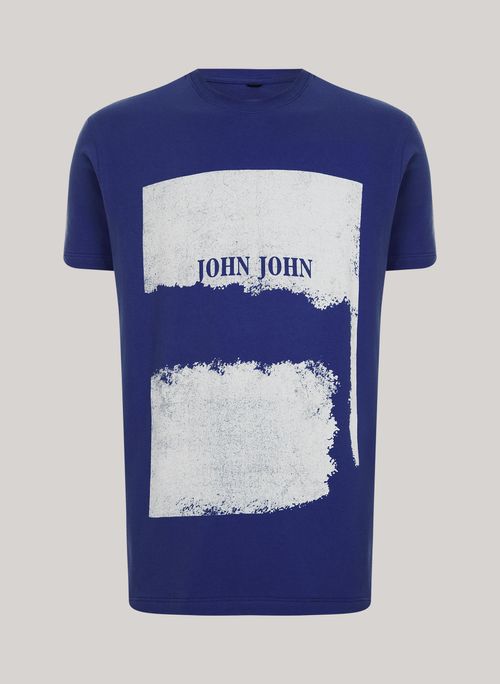 Camiseta Slim Fit Vintage Post Azul John John Masculina