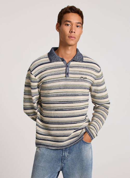 Suéter Relaxed Fit Tricot Polo Stripes John John Masculino