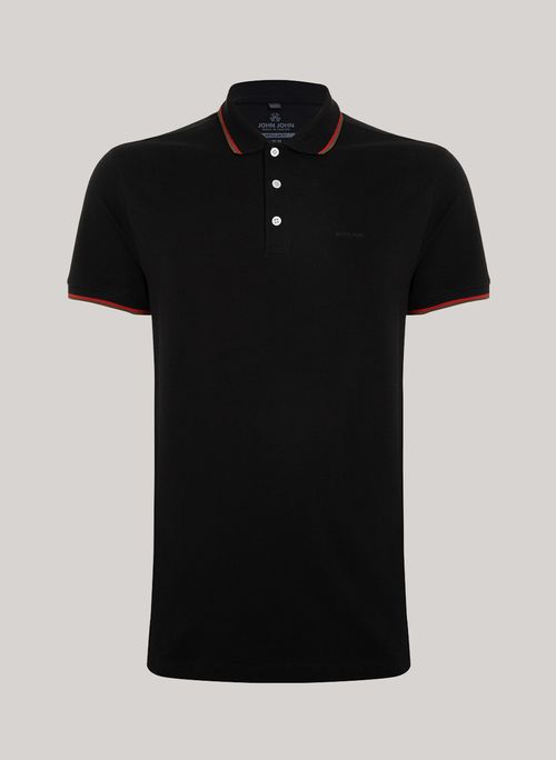 Polo Regular Fit 2 Lines Black John John Masculina