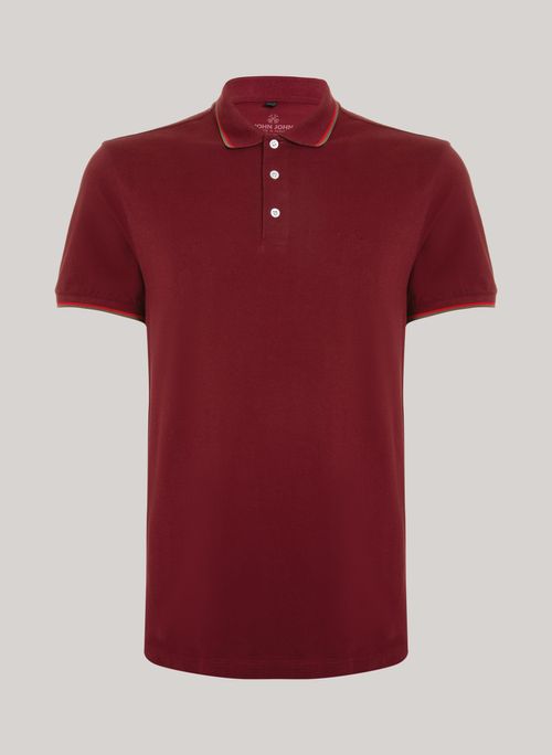 Polo Regular Fit 2 Lines Bordô John John Masculina