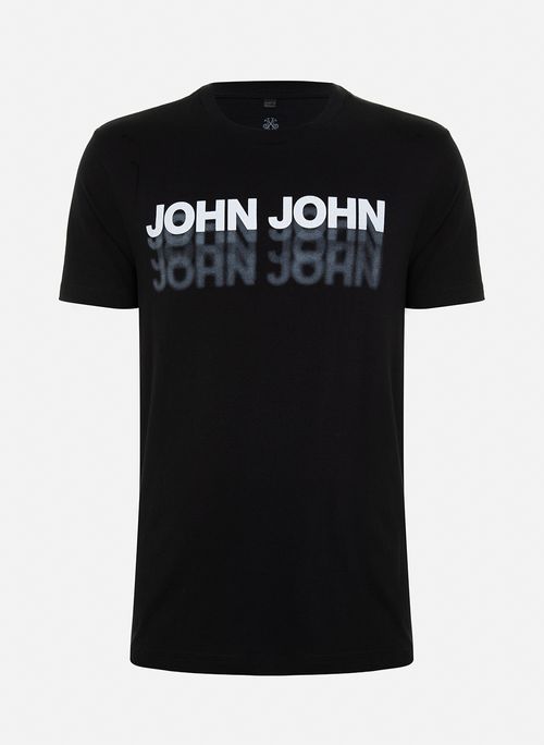 Camiseta Regular Fit John Repeat Black John John Masculina