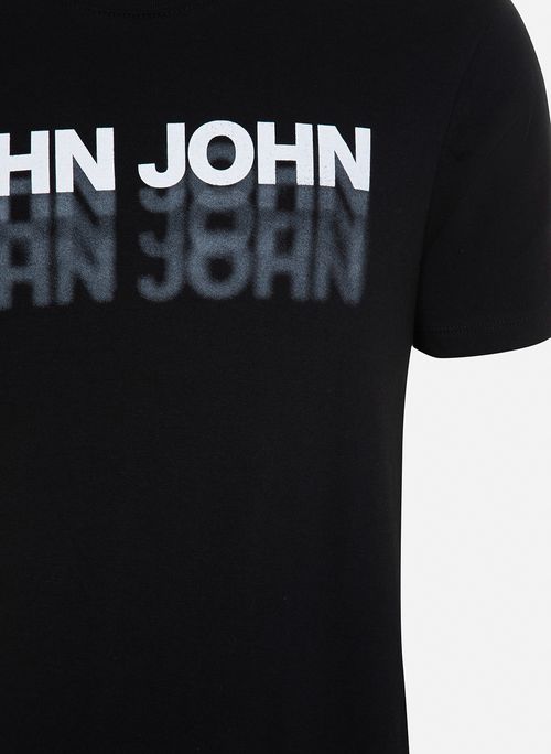 Camiseta Regular Fit John Repeat Black John John Masculina