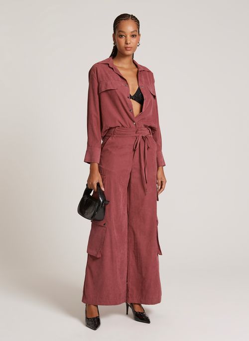 Calça Wide Leg Billie Rose John John Feminina