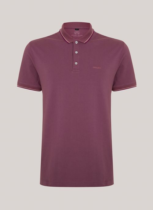 Polo Regular Fit 2 Lines Rosa Médio John John Masculina