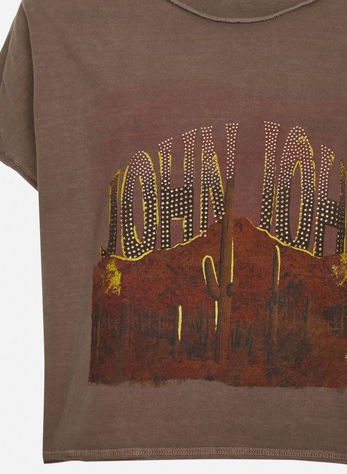 Camiseta Reta Sonora Marrom John John Feminina