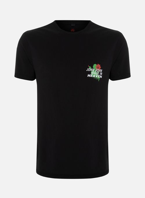 Camiseta Slim Fit Flower Cactus Black John John Masculina
