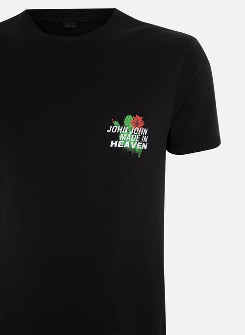 Camiseta Slim Fit Flower Cactus Black John John Masculina