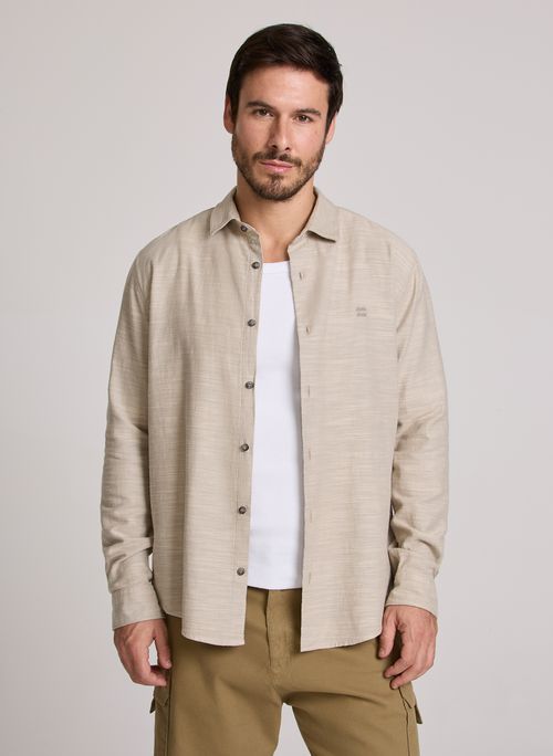 Camisa Reta Giron Cinza John John Masculina