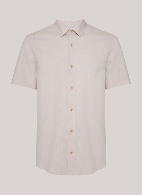 Camisa Regular Fit Blended Linen Brown John John Masculina