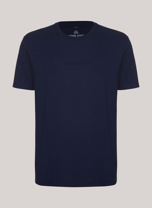 Camiseta Regular Fit Embossed Azul Marinho John John Masculina